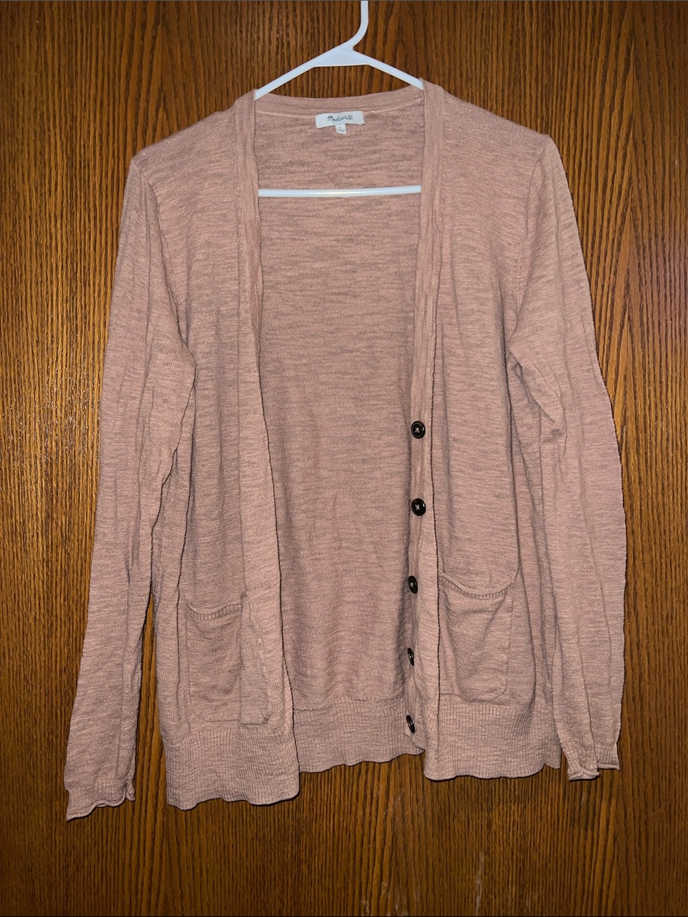 Madewell Dusty Rose Button-Up Cardigan